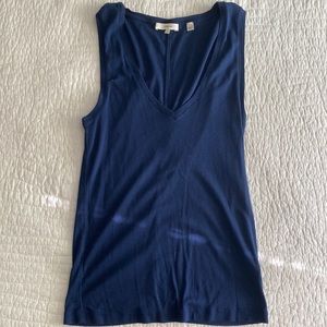 Navy blue Sleeveless V-neck